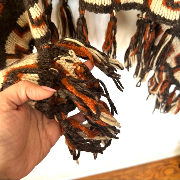 Abercrombie & Fitch Wool Blend Bohemian Aztec Print Open Hippie Cardigan Sz M/L - Picture 9 of 9